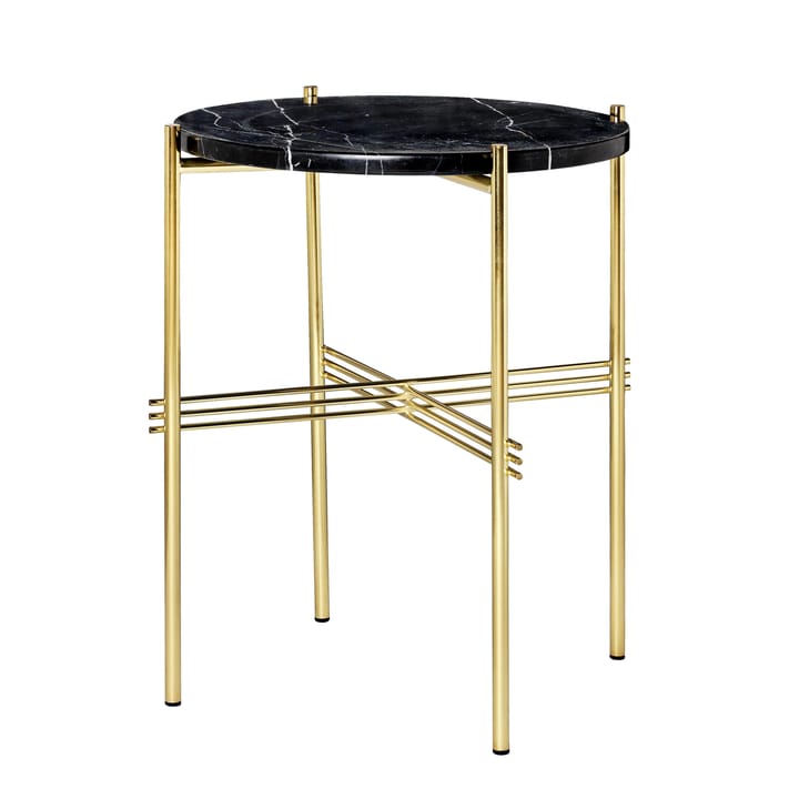 TS bord messingsbein Ø 40 cm - svart marmor - GUBI