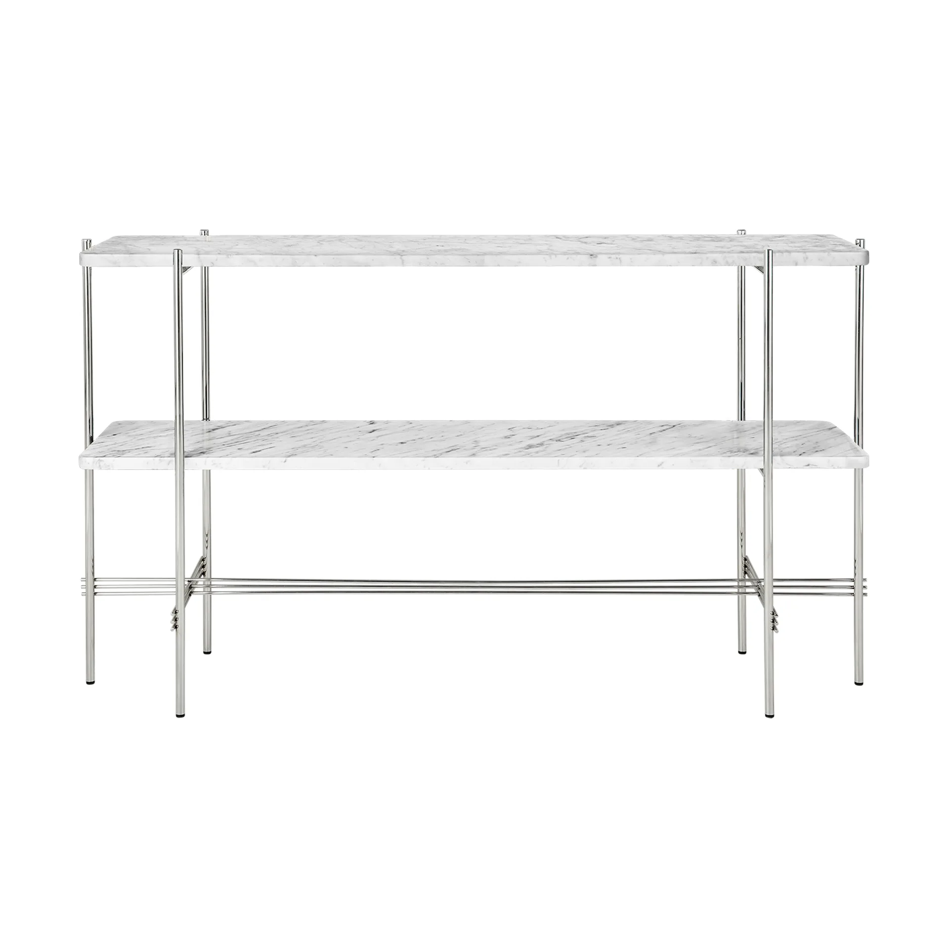 TS Console avlastningsbord 120 x 30 x 72 cm, White carrara marble-stål GUBI