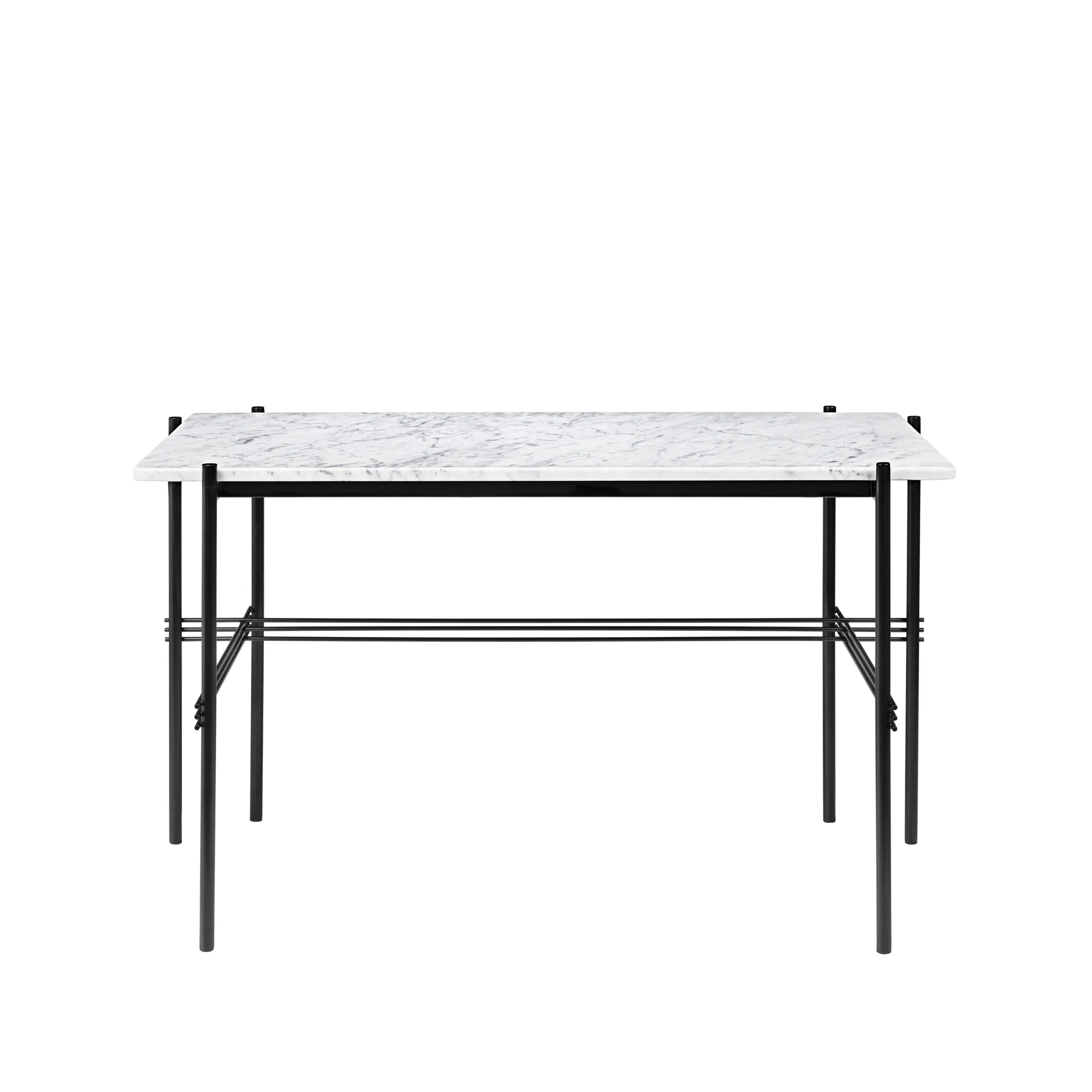 TS Desk skrivebord, marble white, sortlakkert stål GUBI