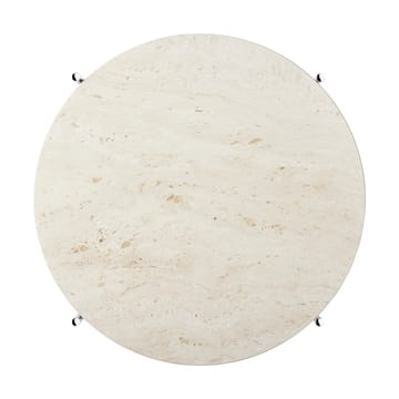 TS salongbord polert stål Ø 55 - Neutral white travertine - GUBI