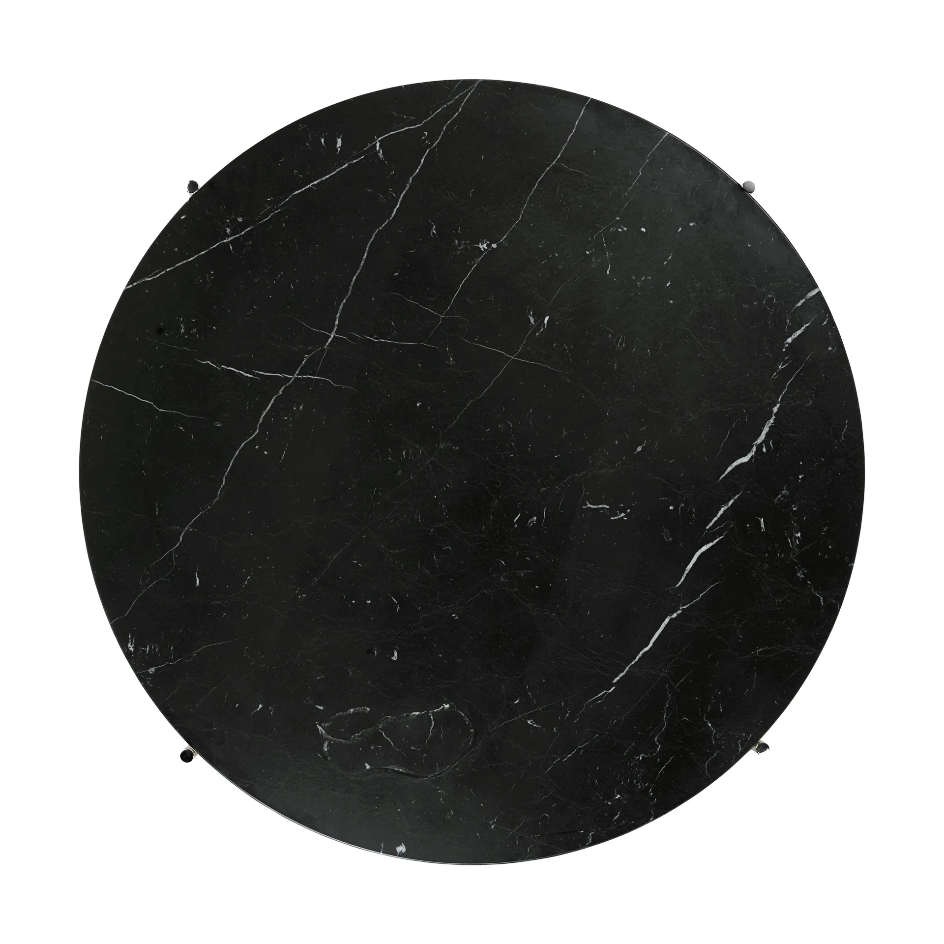 TS salongbord polert stål Ø 80, Black marquina marble GUBI