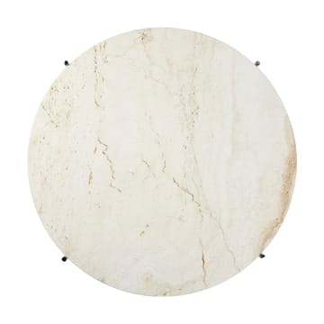 TS salongbord polert stål Ø 80 - Neutral white travertine - GUBI