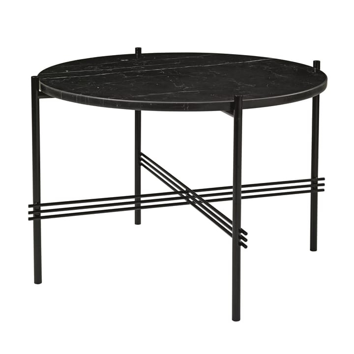 TS salongbord svarte bein Ø 55 cm - svart marmor - GUBI