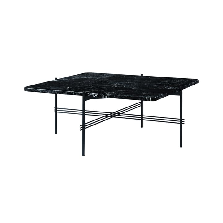 TS Square salongbord - black marquina marble, 80 x 80 cm, sort stativ - GUBI