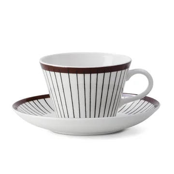 Ribb kaffegods - Kaffekopp + skål - Gustafsbergs Porslinsfabrik