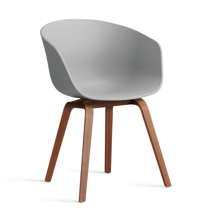About a Chair 22 stol 2.0 - Concrete grey-lakkert valnøttstativ - HAY