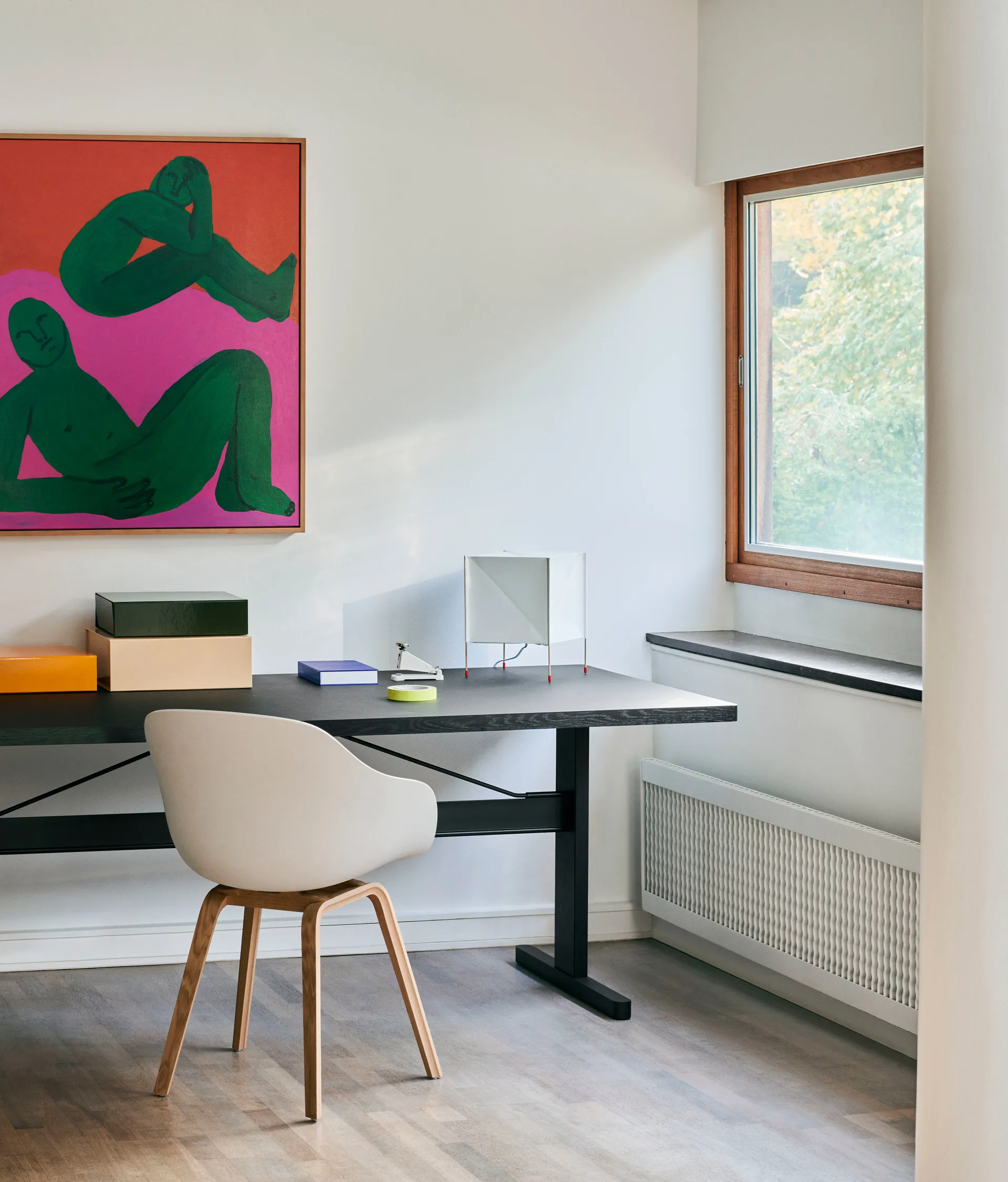 About a Chair 22 stol 2.0, Melange cream-lakkert ekstativer HAY