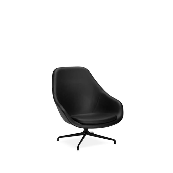 About a Lounge 91 loungefåtölj - lær, black, svart aluminiumstativ - HAY