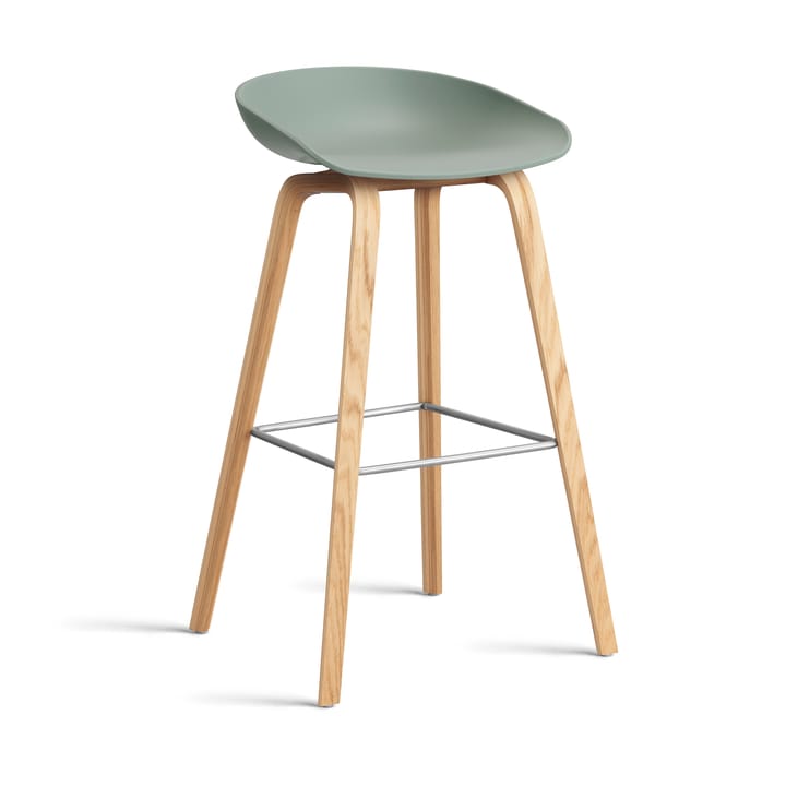 About a Stool 32 High barstol lakkert eikstativ 2.0 - Fall green-rostfritt stålfotstativ - HAY