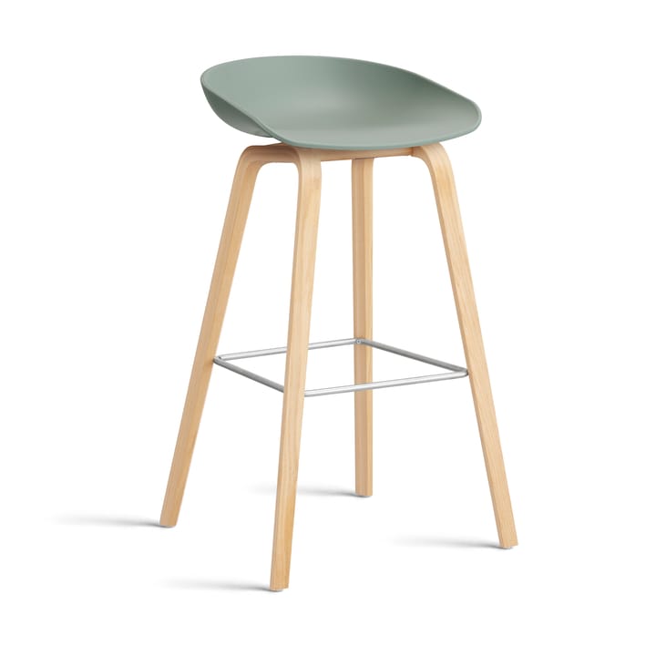 About a Stool 32 High barstol såpat ekstativ 2.0 - Fall green-rostfritt stålstøtte - HAY