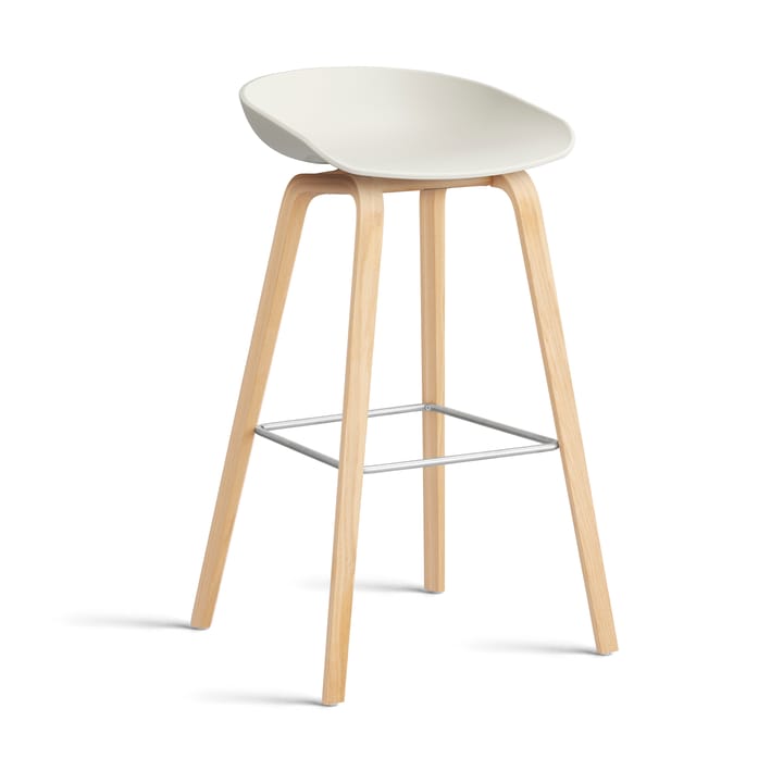 About a Stool 32 High barstol såpat ekstativ 2.0 - Melange cream-rustfritt stålkonstruksjon - HAY