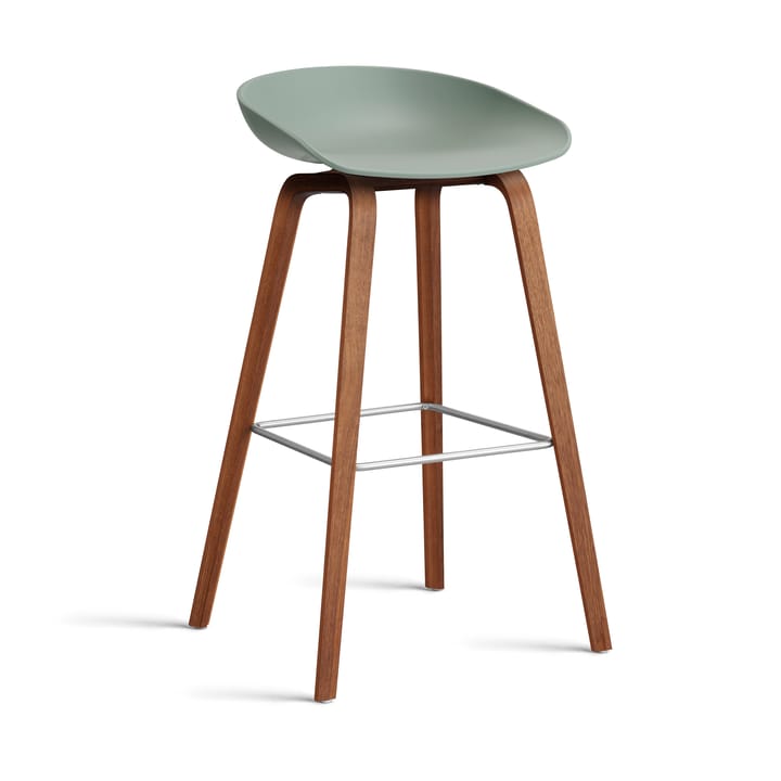 About a Stool 32 High barstol valnøttstativ 2.0 - Fall green-rostfritt stålfotstativ - HAY