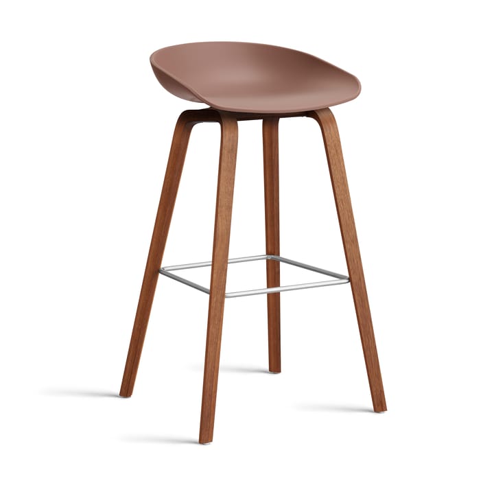 About a Stool 32 High barstol valnøttstativ 2.0 - Soft brick-rostfritt ståltstøtte - HAY