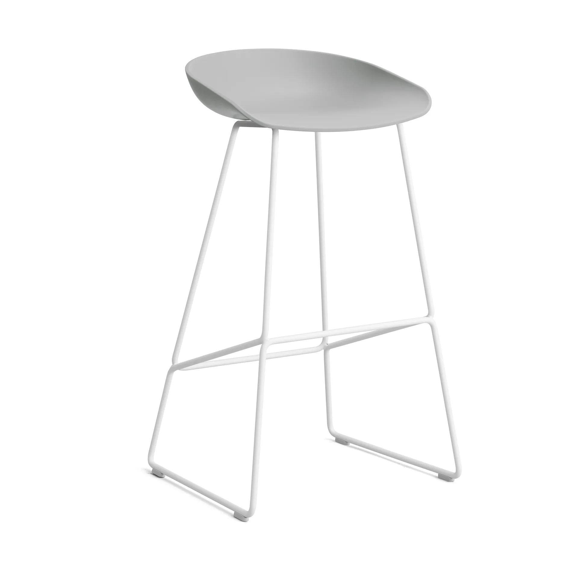 About a Stool 38 High barstol 2.0, Concrete grey-hvitt stål stativ HAY