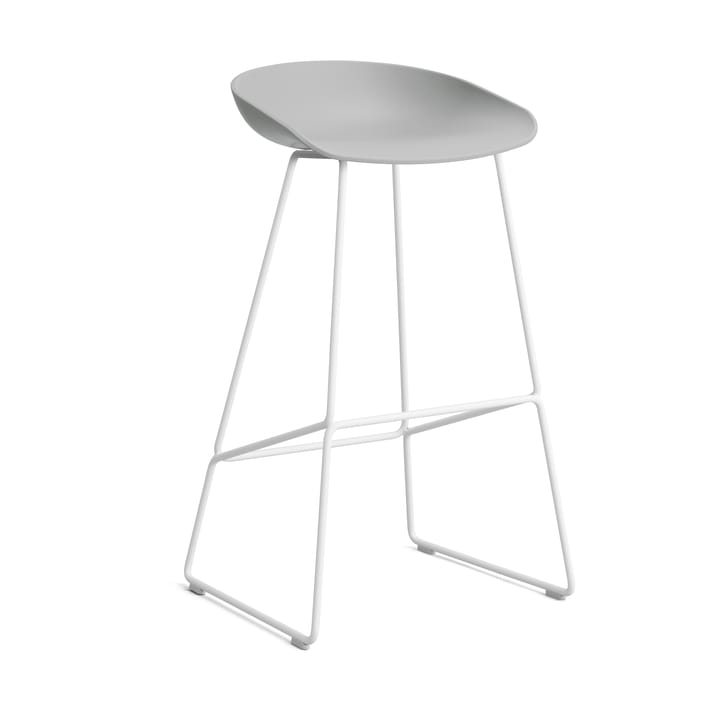 About a Stool 38 High barstol 2.0 - Concrete grey-hvitt stål stativ - HAY