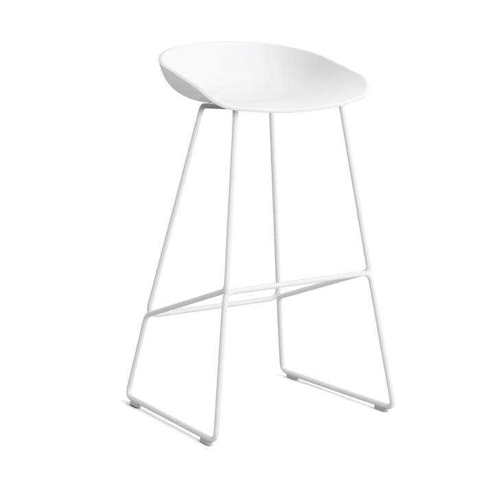About a Stool 38 High barstol 2.0 - Hvit-hvitt stål stativ - HAY
