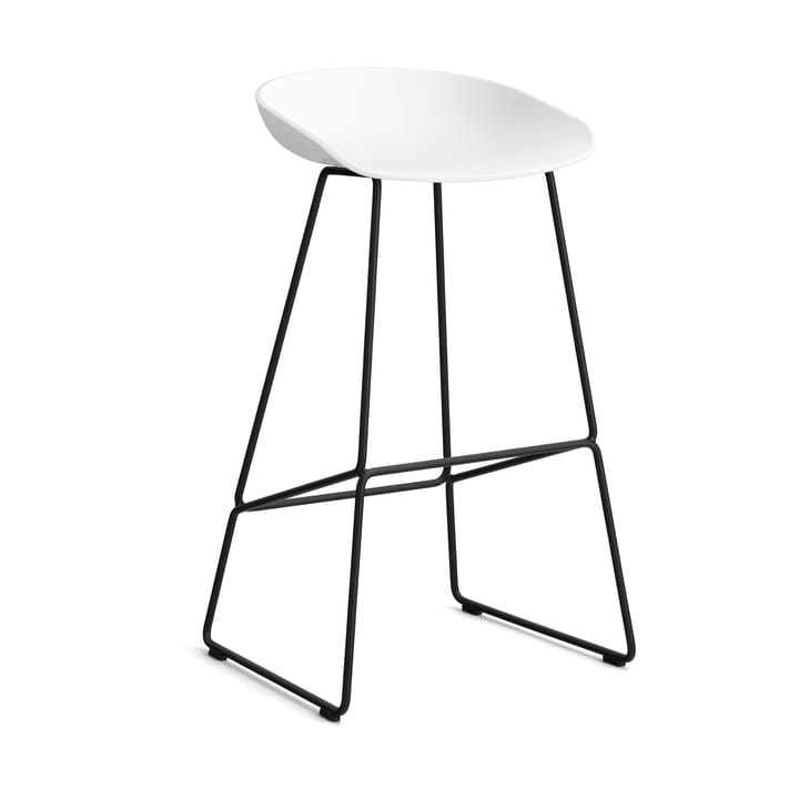 About a Stool 38 High barstol 2.0 - Hvit-svart stål stativ - HAY