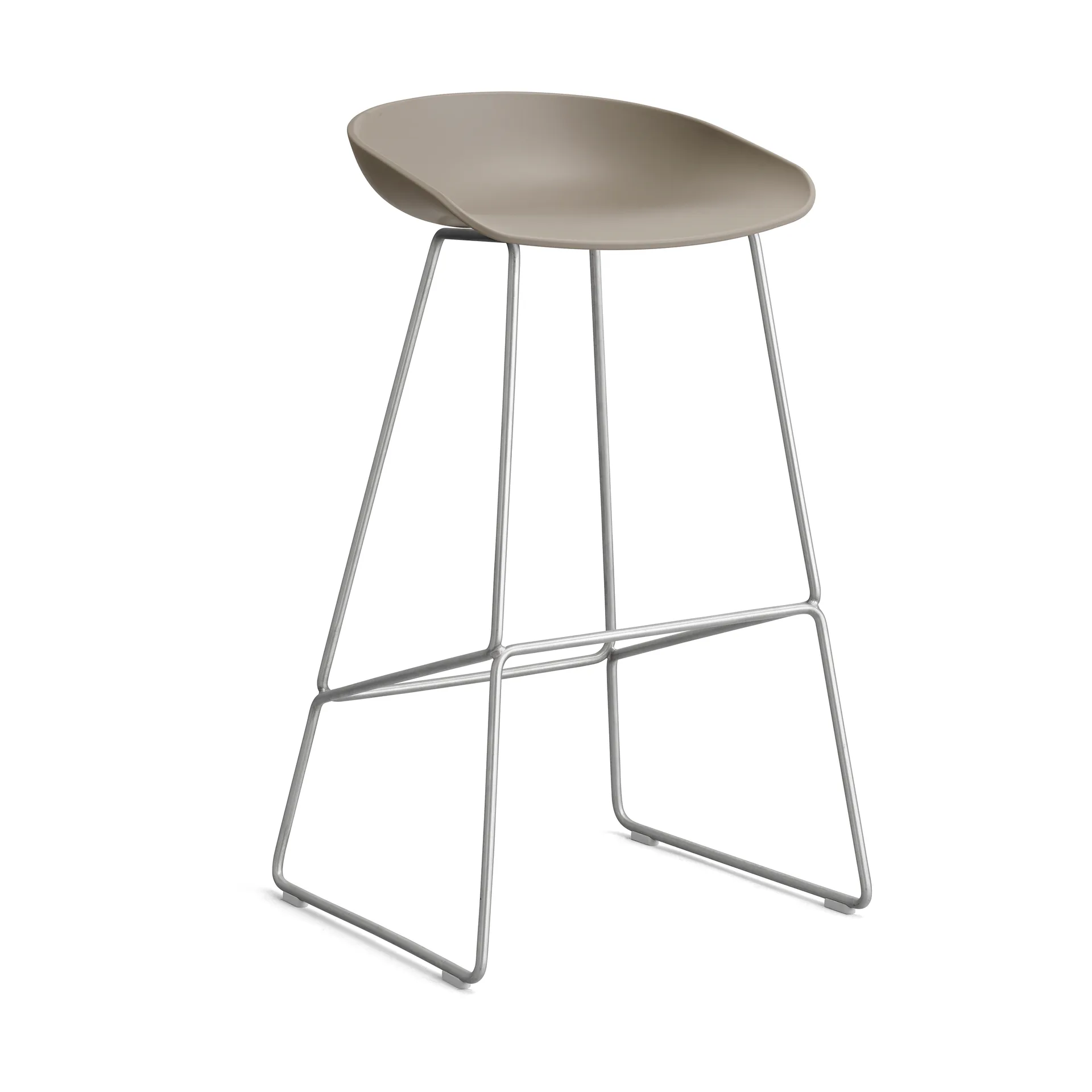 About a Stool 38 High barstol 2.0, Khaki-rostfritt stålsokkelen HAY