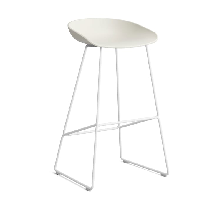 About a Stool 38 High barstol 2.0 - Melange cream-hvitt stål stativ - HAY