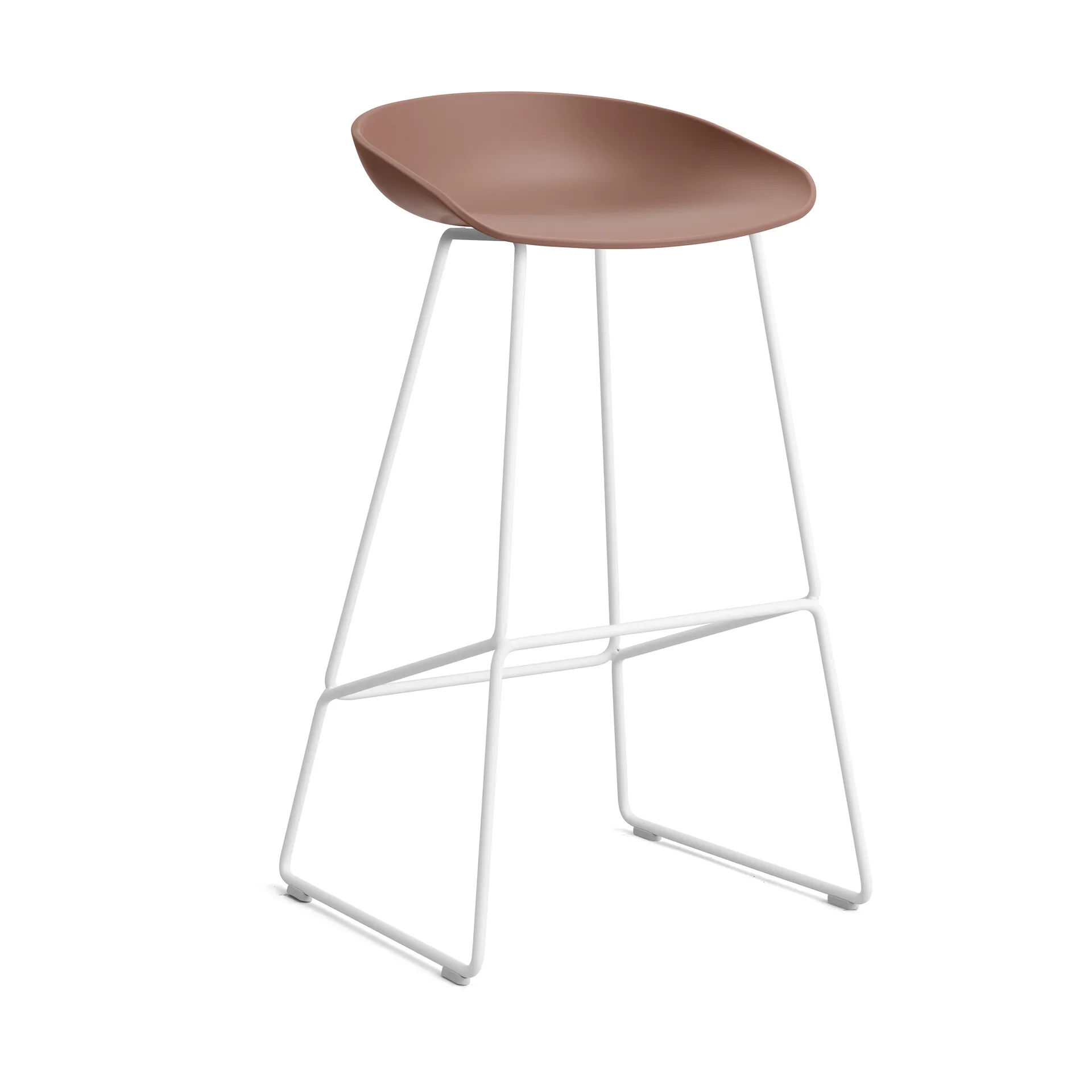 About a Stool 38 High barstol 2.0, Soft brick-hvitt stål stativ HAY