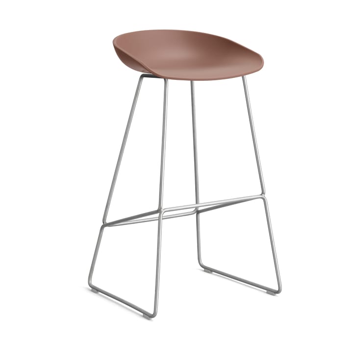 About a Stool 38 High barstol 2.0 - Soft brick-rostfritt stål stativ - HAY