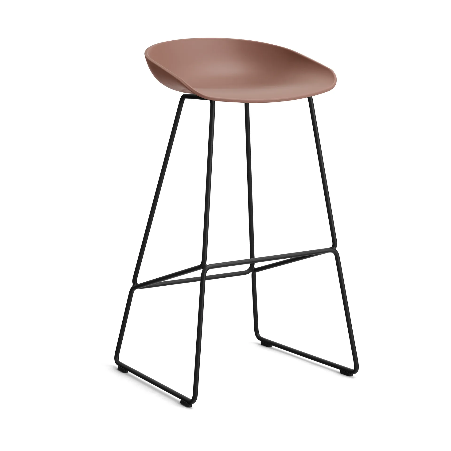 About a Stool 38 High barstol 2.0, Soft brick-svart stålfot HAY