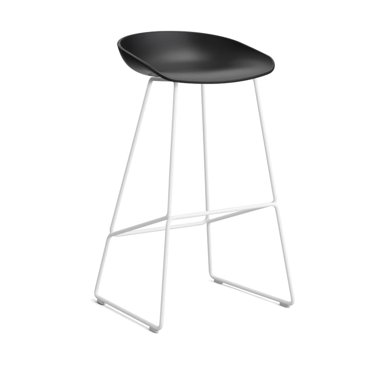About a Stool 38 High barstol 2.0 - Svart-hvitt stål stativ - HAY