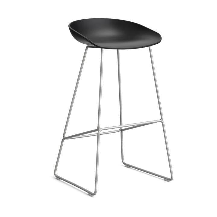 About a Stool 38 High barstol 2.0 - Svart-rustfritt stålfot - HAY