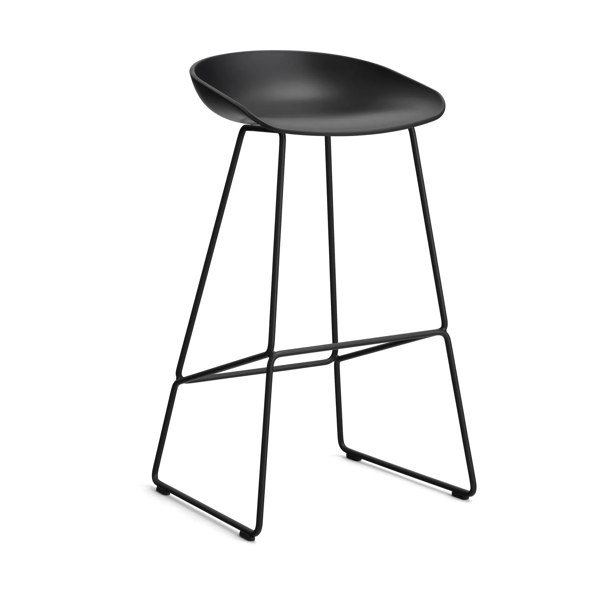 About a Stool 38 High barstol 2.0, Svart-svart stål stativ HAY