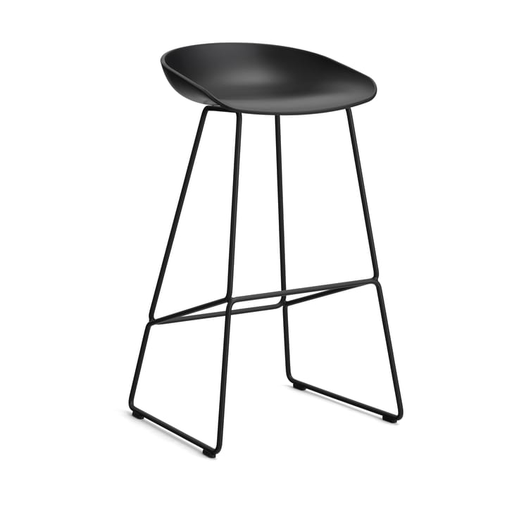 About a Stool 38 High barstol 2.0 - Svart-svart stål stativ - HAY