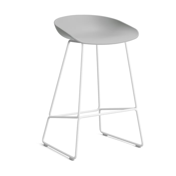 About a Stool 38 Low barstol 2.0 - Concrete grey-hvitt stål stativ - HAY
