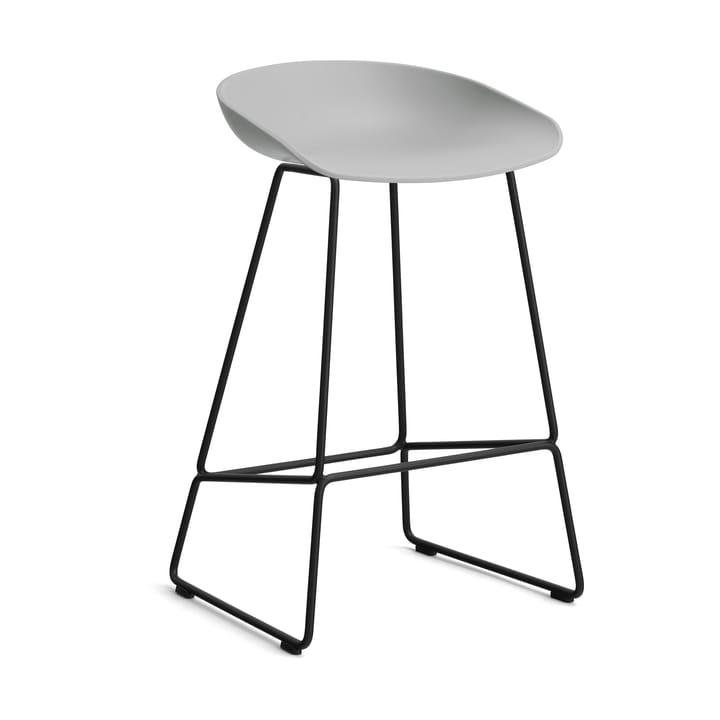 About a Stool 38 Low barstol 2.0 - Concrete grey-svart stål stativ - HAY