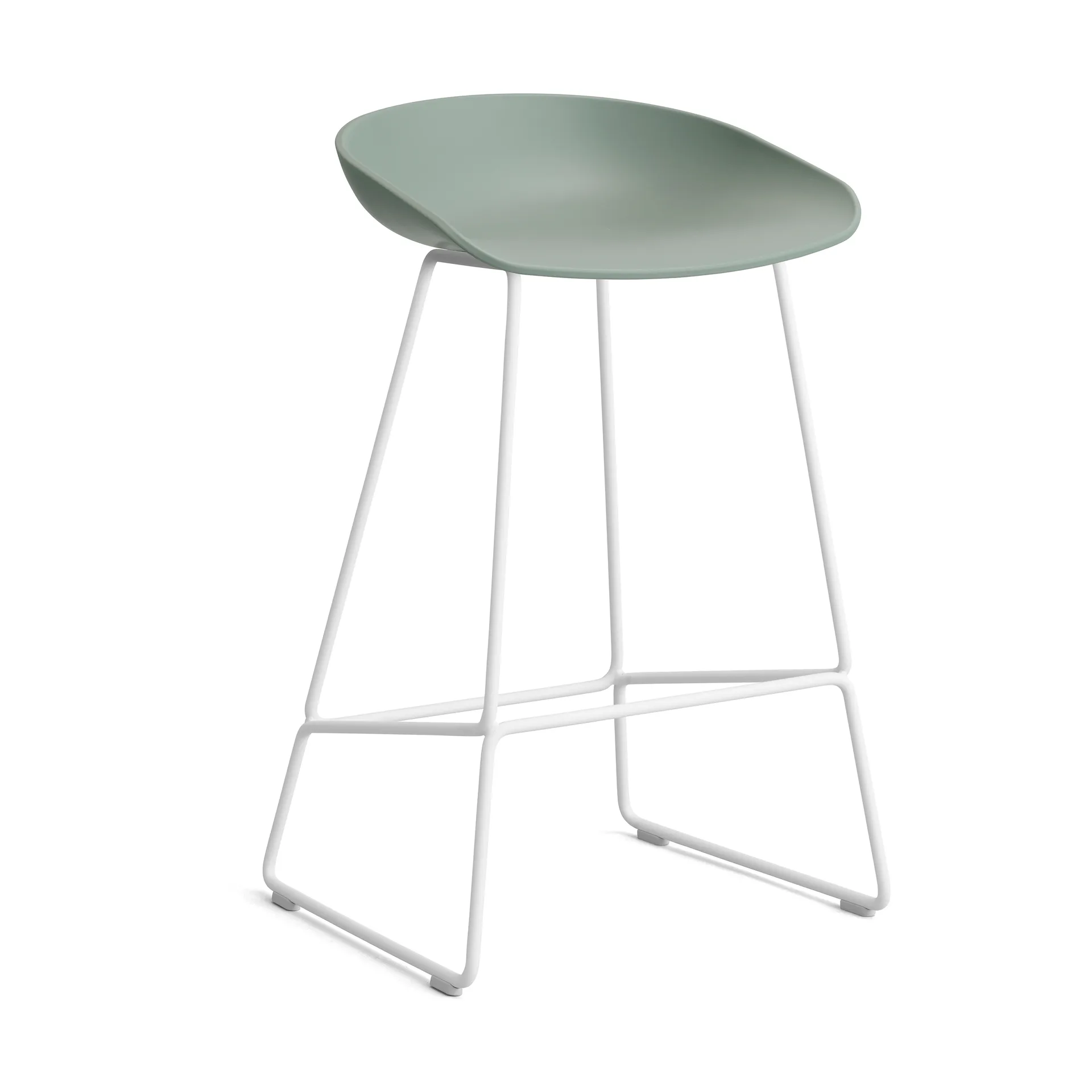 About a Stool 38 Low barstol 2.0, Fall green-hvitt stål stativ HAY