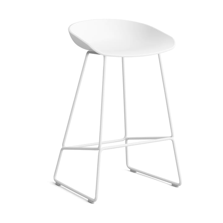 About a Stool 38 Low barstol 2.0 - Hvit-hvitt stål stativ - HAY