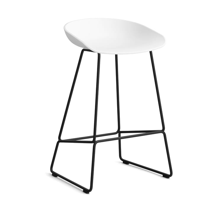 About a Stool 38 Low barstol 2.0 - Hvit-svart stålrørstativ - HAY