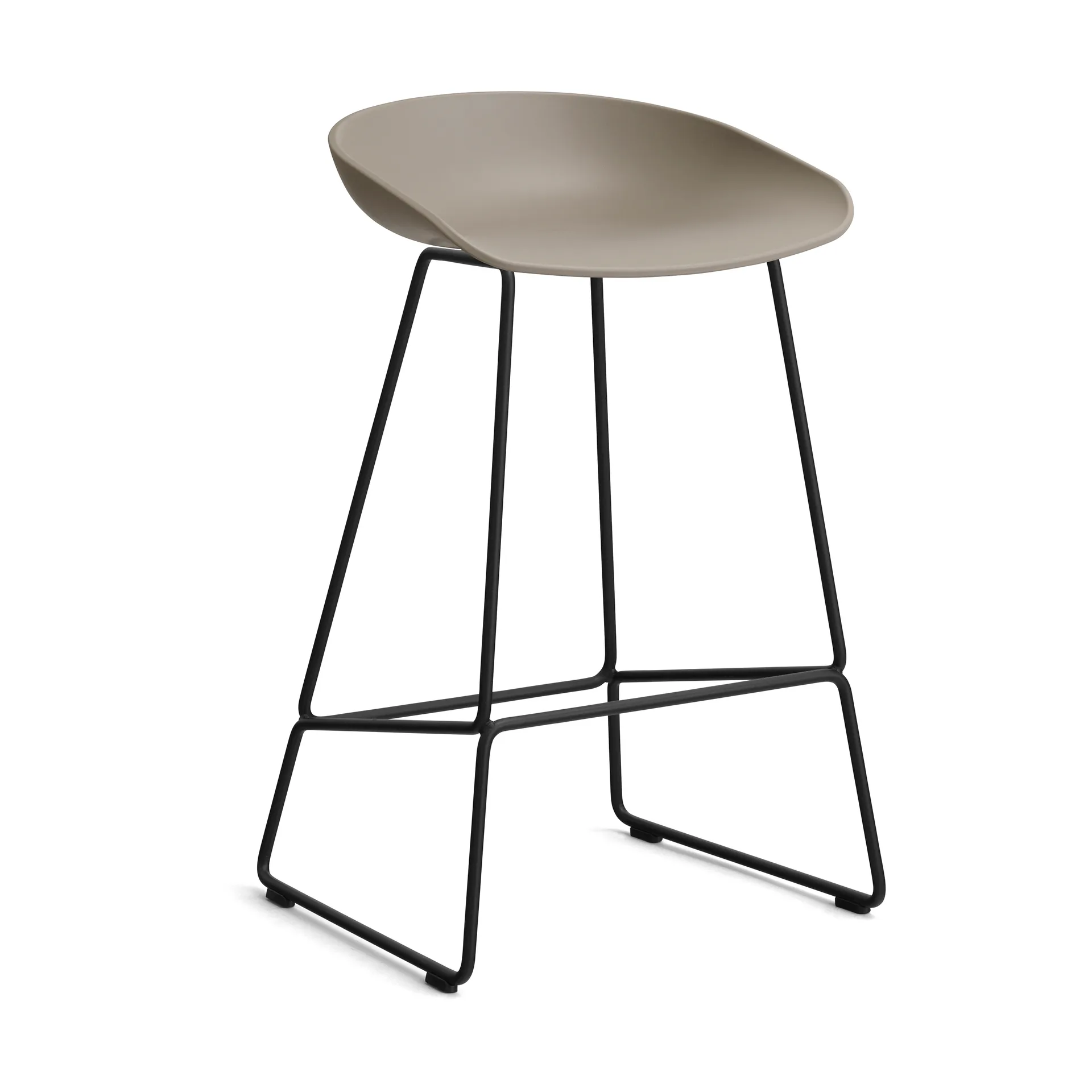 About a Stool 38 Low barstol 2.0, Khaki-svart stål stativ HAY