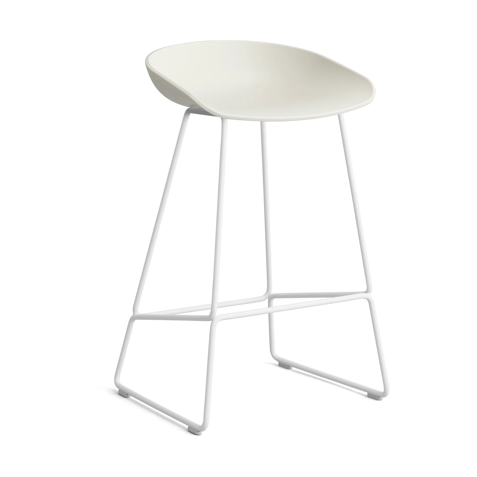 About a Stool 38 Low barstol 2.0, Melange cream-hvitt stål stativ HAY
