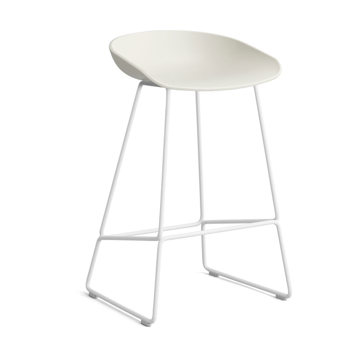 About a Stool 38 Low barstol 2.0 - Melange cream-hvitt stål stativ - HAY