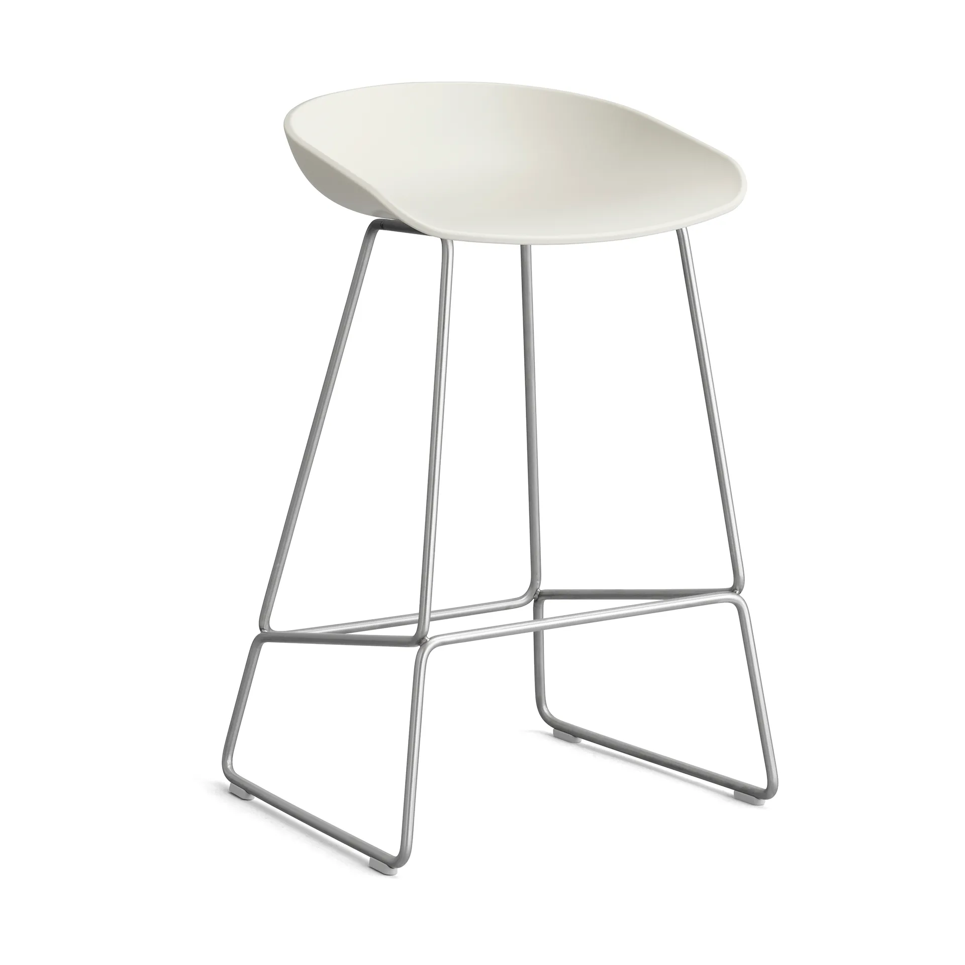 About a Stool 38 Low barstol 2.0, Melange cream-rostfritt stål stativ HAY