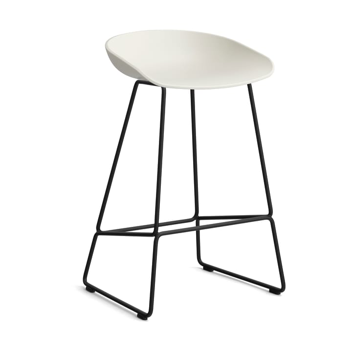 About a Stool 38 Low barstol 2.0 - Melange cream-svart stål stativ - HAY
