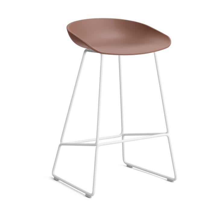 About a Stool 38 Low barstol 2.0 - Soft brick-hvitt stål stativ - HAY