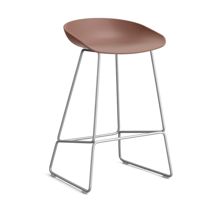 About a Stool 38 Low barstol 2.0 - Soft brick-rostfritt stål stativ - HAY