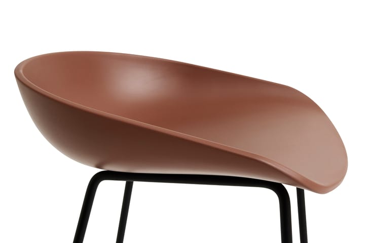 About a Stool 38 Low barstol 2.0, Soft brick-svart stål stativ HAY