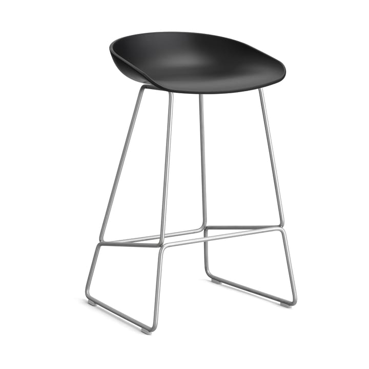 About a Stool 38 Low barstol 2.0 - Svart-rostfritt stålfot - HAY