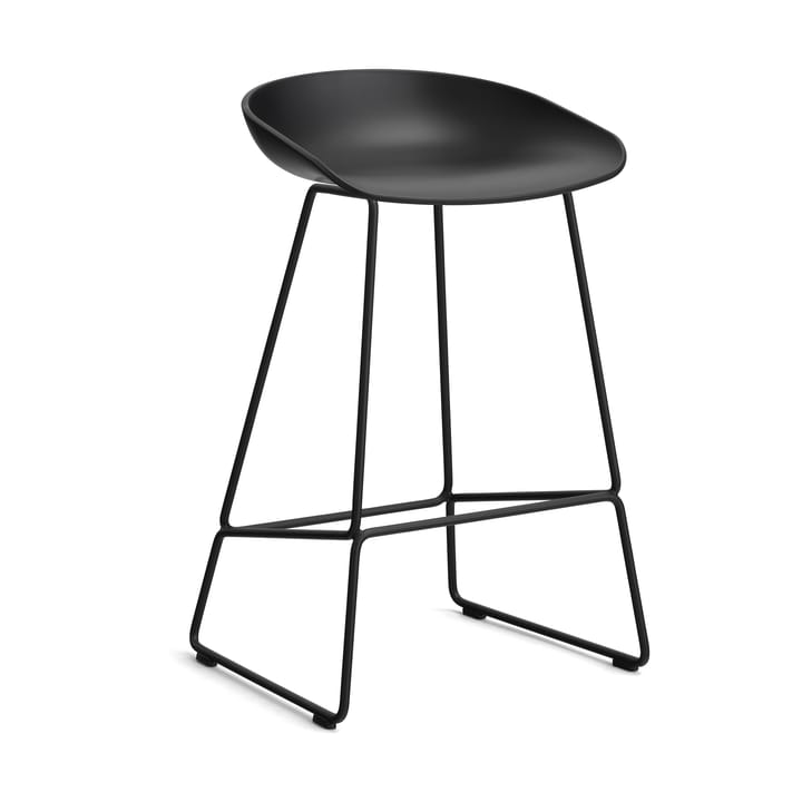 About a Stool 38 Low barstol 2.0 - Svart-svart stål stativ - HAY