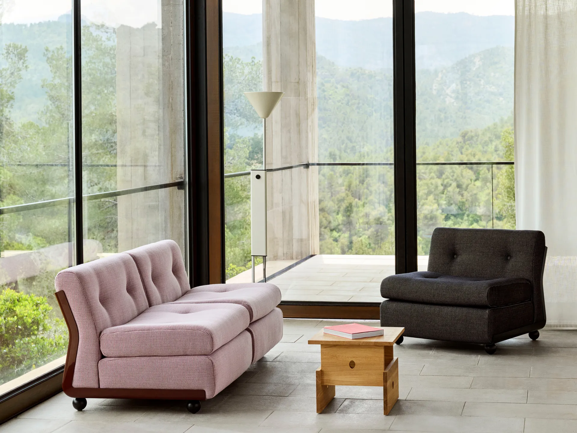 Amanta sofamodul, Antrasitt-turf blue red mélange, 1-seter/lenestol HAY