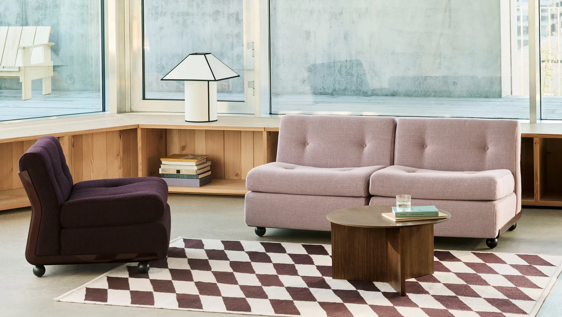 Amanta sofamodul, Burgundy red-yuma 1851, 2-seter HAY