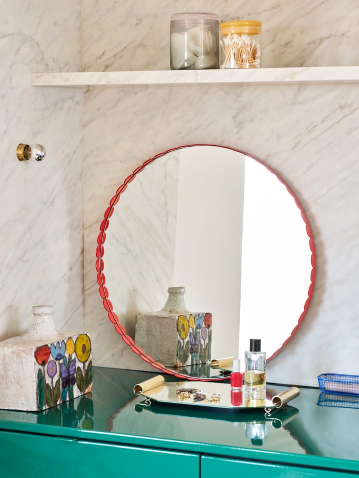 Arcs Mirror speil Ø60 cm, Red HAY