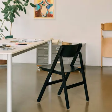 Backflip Chair stol→Backflip Chair stol - Anthracite lakkert bøk - HAY