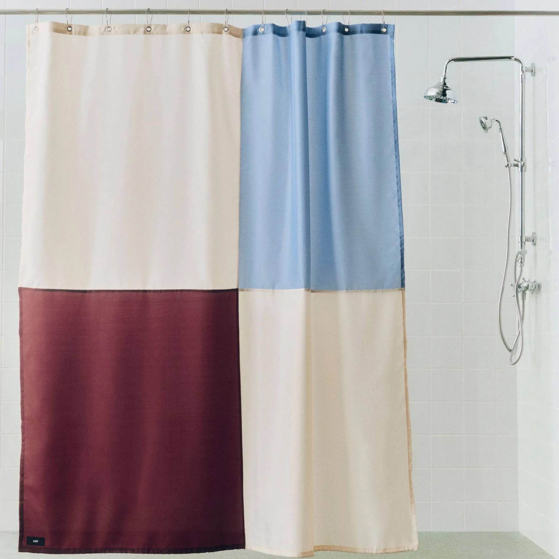 Check dusjforheng 180×200 cm, Burgundy HAY
